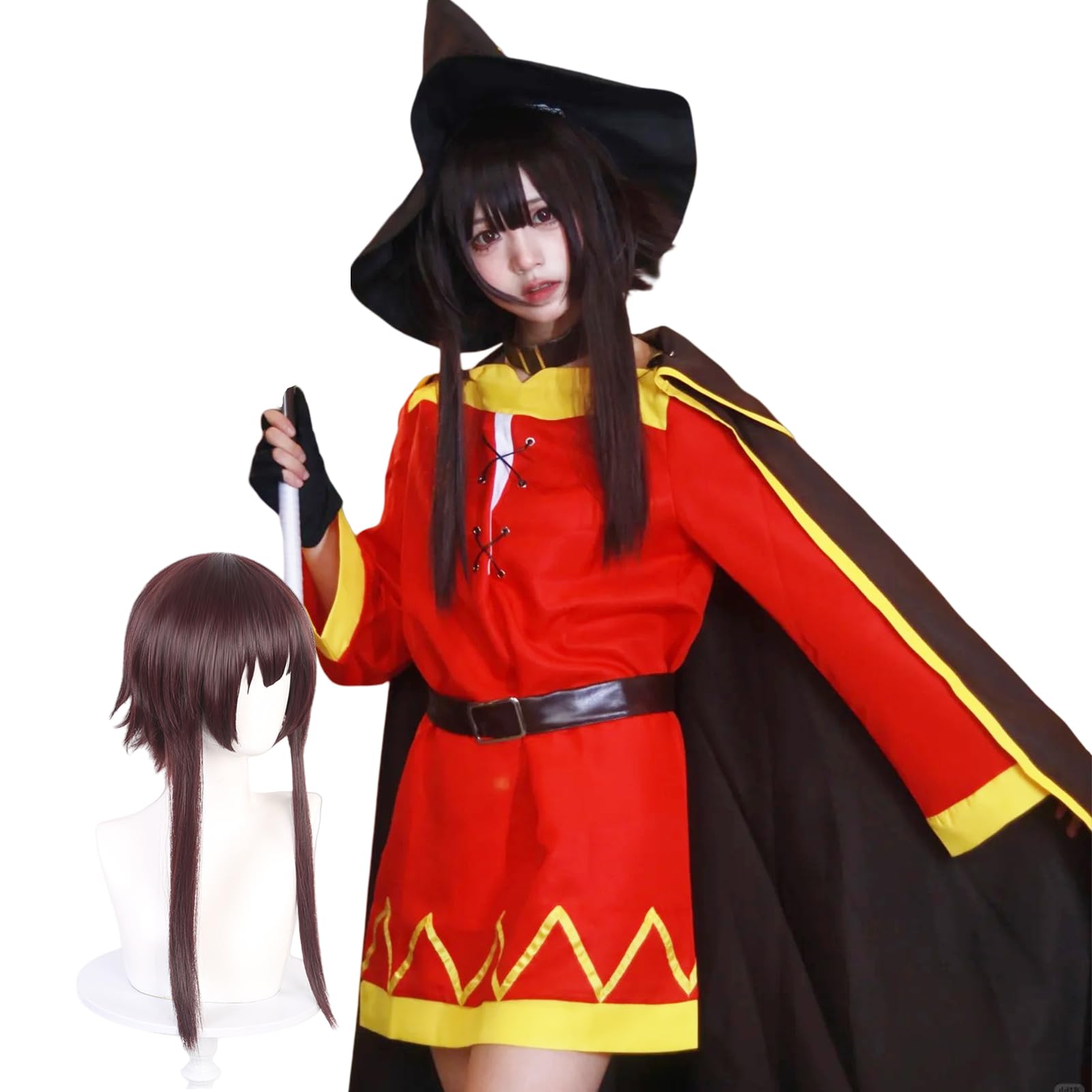 この素晴らしい世界に祝福を！このすば めぐみん コスプレ衣装 ウィッグ Amazon.co.jp: めぐみん コスプレ衣装セット 帽子+アイマスク